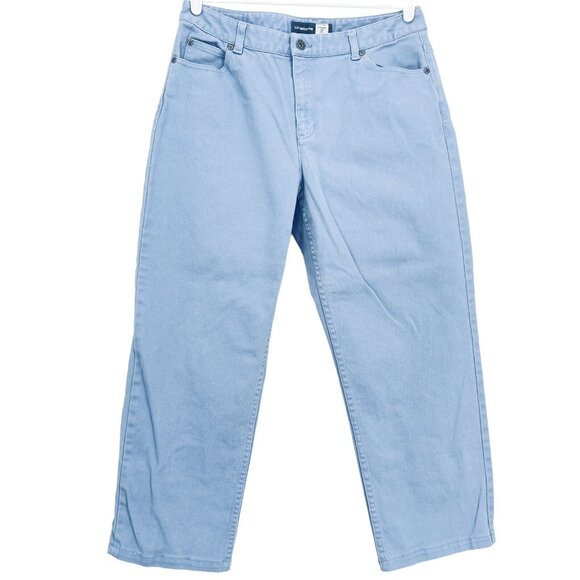 Liz Claiborne Women's Denim Jeans Size 12 Mid Rise Straight Leg Fit Stretch Blue - Picture 1 of 11